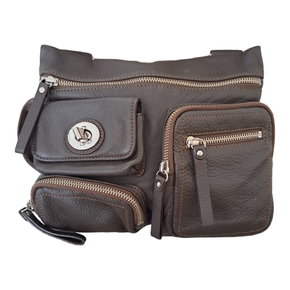 Danier leather shoulder bag crossbody bag adjustable strap 4 pockets - Picture 2 of 11